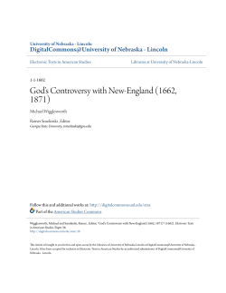 God`s Controversy with New-England