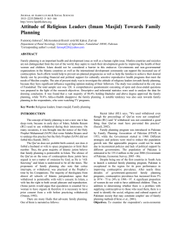 Attitude of Religious Leaders (Imam Masjid) Towards Family Planning