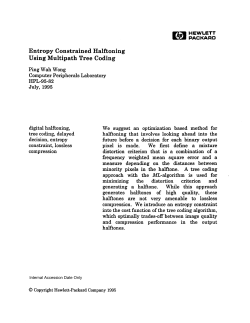 Entropy Constrained Halftoning Using Multipath Tree Coding