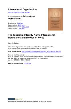 The Territorial Integrity Norm: International Boundaries and the Use
