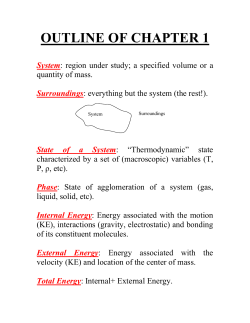 OUTLINE OF CHAPTER 1