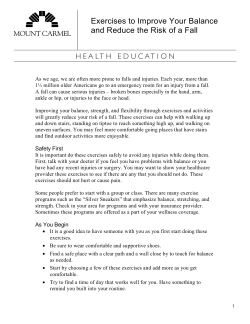 Exercises to Improve Your Balance and Reduce the Risk of a Fall