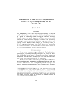 The Corporation As Time Machine: Intergenerational Equity