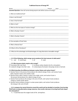 Traditional Sources of Energy PPT Name