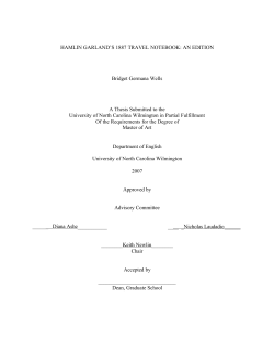 Hamlin Garland`s 1887 travel notebook