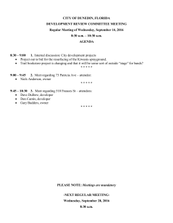 CITY OF DUNEDIN, FLORIDA DEVELOPMENT REVIEW