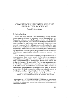 Compulsory Unionism And The Free-Rider Doctrine