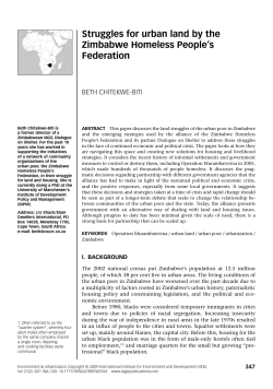 Struggles for urban land by the Zimbabwe Homeless People`s