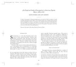 An Empirical Study of Syncopation in American Popular Music, 1890