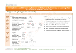 Multiplication and Division 17, Patterns and