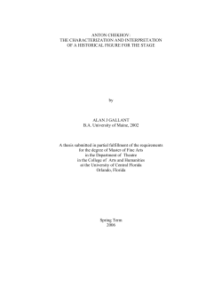 ANTON CHEKHOV: THE CHARACTERIZATION AND