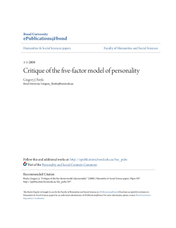 Critique of the five-factor model of personality
