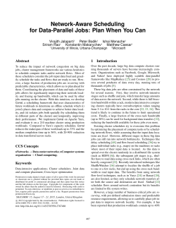 Network-Aware Scheduling for Data-Parallel Jobs: Plan
