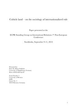 Cubicle land &ndash; on the sociology of internationalized rule