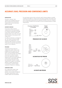 accuracy, bias, precision and confidence limits
