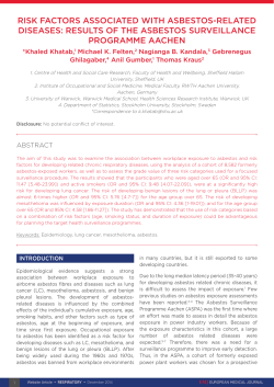 risk factors associated with asbestos-related diseases: results of the