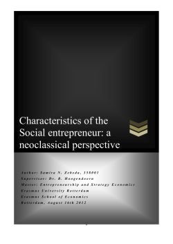 Characteristics of the Social entrepreneur: a neoclassical perspective