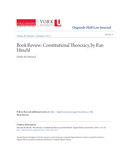 Constitutional Theocracy, by Ran Hirschl