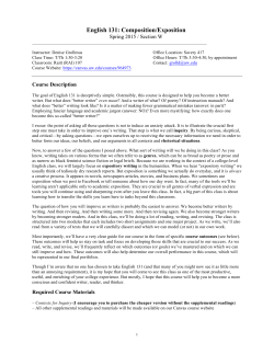 English 131: Composition/Exposition