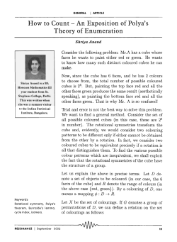 How to -Count - An Exposition of Polya`s Theory of Enumeration