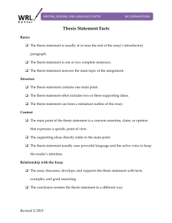 Thesis Statement Facts
