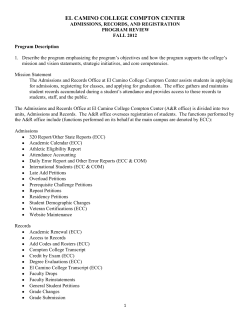 Admissions and Records Program Review