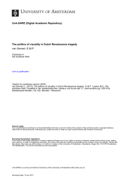 The politics of visuality in Dutch Renaissance tragedy - UvA-DARE