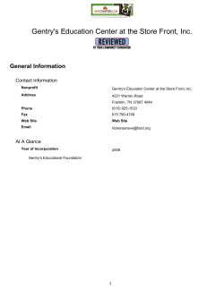 Gentry`s Education Center at the Store Front, Inc.