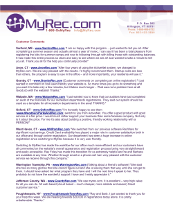 MyRec.com Client Comments