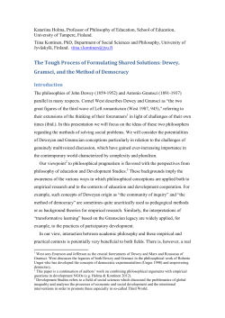 The Tough Process of Formulating Shared Solutions: Dewey