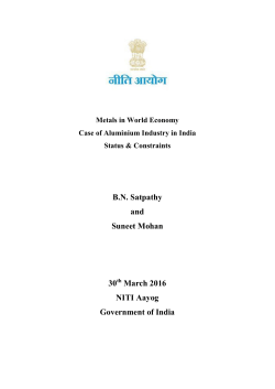 Metals in World Economy - Case of Aluminium Industry