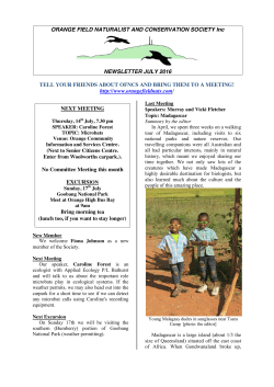 July 2016 Newsletter - Orange Field Naturalist