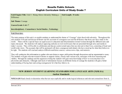 Grade 7 ELA Unit 3 - Roselle Public Schools