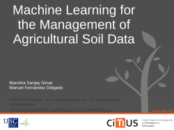 Machine Learning for the Management of Agricultural Soil