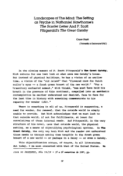 Landscapes of The Mind: The Setting as Psyche in Nathaniel