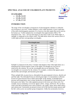 Spectral Analysis of Colored Plant Pigments