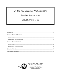 In the Footsteps of Michelangelo Visual Arts 11-12