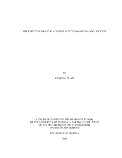 the effect of brand placement in video games on adolescents
