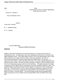 Design of 32-bit Carry Select Adder with
