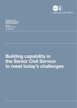 Building capability in the Senior Civil Service to meet today`s