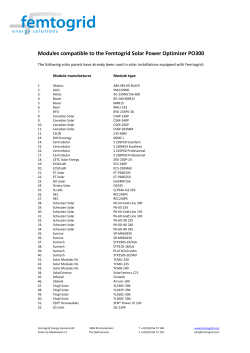Modules compatible to the Femtogrid Solar Power Optimizer PO300
