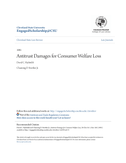 Antitrust Damages for Consumer Welfare Loss