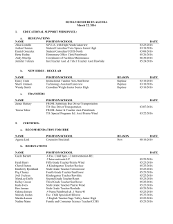 Human Resources Actions