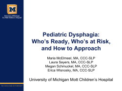 Pediatric Dysphagia - Michigan Speech Language Hearing