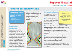 Patterns for Handwriting Support Material