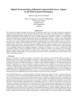 Digital Watermarking of Biometric Speech References: Impact to the