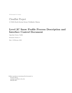 Level 2C snow profile - the CloudSat Data Processing Center