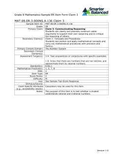 SBAC - Sample Items - Grade 8 Math