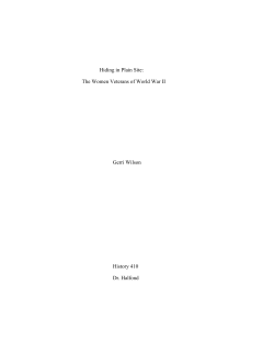 Hiding in Plain Site: The Women Veterans of