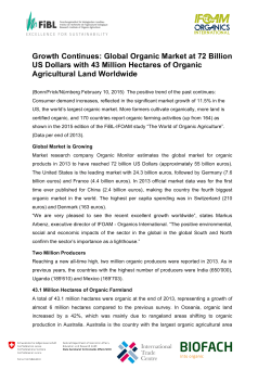 Growth Continues: Global Organic Market at 72 Billion US Dollars